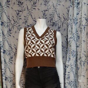 Streetwear Society Patterned Sweater Vest Size S